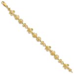 14k Polished and Textured Sea Life 7 inch Bracelet - Image 2