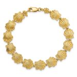 14k Scallop Shell 7.25 inch Bracelet - Image 4