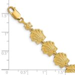 14k Scallop Shell 7.25 inch Bracelet - Image 3