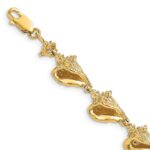 14k Polished 3-D Conch Shell Link 7.25 inch Bracelet