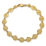 14k Textured Sand Dollar 8 inch Bracelet - Image 3