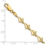 14k Polished Sailboat 7 inch Bracelet - Image 3