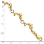 14k Polished Dolphin Link 8 inch Bracelet - Image 4