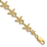 14k Textured Starfish 7.25 inch Bracelet