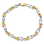 14k Two-tone Polished Anchor Shackle 8 inch Bracelet - Image 2