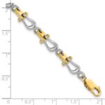 14k Two-tone Polished Anchor Shackle 8 inch Bracelet - Image 3