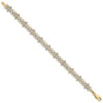 14k and White Rhodium Diamond-Cut Fancy 7.5 inch Bracelet - Image 2