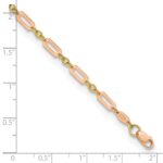14k Two-tone Polished Fancy Rectangle Link 7.5 inch Bracelet - Image 4