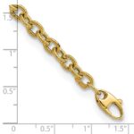 14k Polished and Textured Cable Link 7.5 inch Bracelet - Image 3