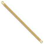 14K Brushed and Polished 8.5mm Basket Weave Pattern 7.5 inch Bracelet - Image 2