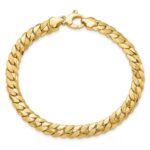 14k Satin and Polished 6.5mm Fancy Curb Link 7.75 inch Bracelet - Image 4