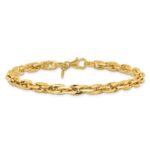 14K Polished 5mm Fancy Rope Link 7.5 inch Bracelet - Image 3