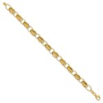 14k Polished and Textured 7mm Fancy Link 7.5 inch Bracelet - Image 2