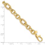 14K Polished and Textured 6.4mm Fancy Link 7.5 inch Bracelet - Image 5