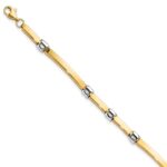 14K Two-tone Polished 4.5mm Fancy Link and Bar 7.5 inch Bracelet