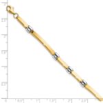 14K Two-tone Polished 4.5mm Fancy Link and Bar 7.5 inch Bracelet - Image 4