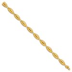 14k Polished 8.2mm Fancy Oval Link 7.5 inch Bracelet - Image 2