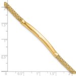 14K Polished 3.5mm Fancy Curved Bar 7.75 inch Mesh Bracelet - Image 4
