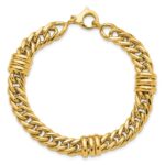 14K Polished 10mm Fancy Curb Link 7.5 inch Bracelet - Image 4