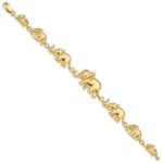 14k Polished Graduated Elephant 7 inch Bracelet - Image 2