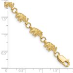 14k Polished and Textured Elephant 7 inch Bracelet - Image 4
