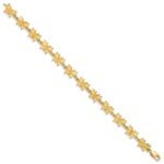 14k Satin and Polished Butterfly 7 inch Bracelet - Image 2