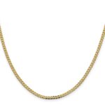 14K 2.3mm Flat Beveled Curb with Lobster Clasp Chain - Image 2