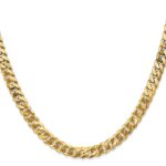 14K 6.25mm Flat Beveled Curb with Lobster Clasp Chain - Image 2