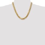 14K 9.5mm Flat Beveled Curb with Lobster Clasp Chain - Image 4