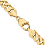14K 9.5mm Flat Beveled Curb with Lobster Clasp Chain - Image 3