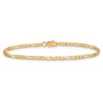 14K 2.25mm Flat Figaro with Lobster Clasp Anklet - Image 3