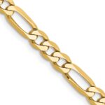 14K 4.75mm Flat Figaro with Lobster Clasp Chain