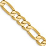 14K 7.5mm Flat Figaro with Lobster Clasp Chain