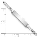 14k White Gold Polished Solid Chain/Solid Plate Figaro Link 20x4.5mm Plate 6 inch Baby/Child ID Bracelet - Image 3