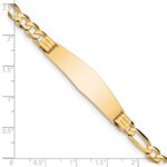 14k Polished Solid Chain/Solid Plate Figaro Link Soft Diamond Shape 37x10mm Plate 8 inch ID Bracelet - Image 3
