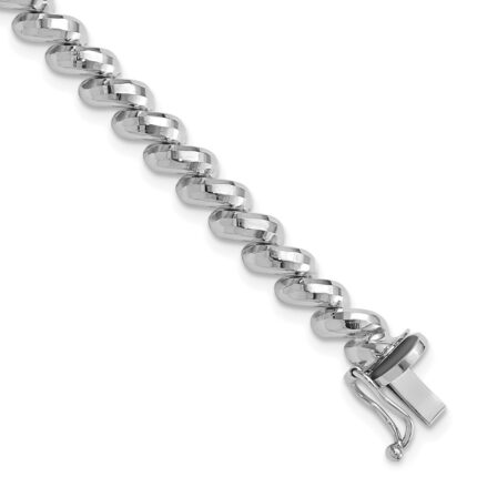 14k White Gold Faceted 5mm San Marco Bracelet