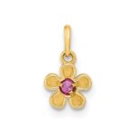 14K Madi K Polished CZ Flower Post Earrings and Flower Pendant Set - Image 4