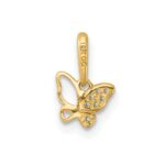 14k Madi K Polished CZ Open Butterfly Childrens Charm / Pendant - Image 3