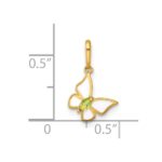 14k Madi K Polished White Enamel and Green CZ Butterfly Childrens Charm / Pendant - Image 4