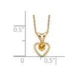 14k Madi K 3mm Citrine Heart Birthstone Necklace - Image 3