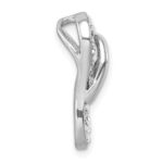 Sterling Silver Rhodium-plated Polished White Crystal Flip Flop Chain Slide - Image 2