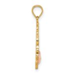 14k Two-tone and White Rhodium Polished GRANDMA Rose Oval Pendant - Image 2