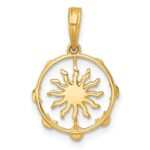 14k with White Rhodium Polished Sun With Moon Cycle Charm - Image 3