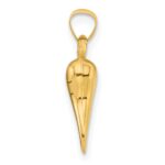 14k Polished Hollow 3-D Italian Horn Pendant - Image 2