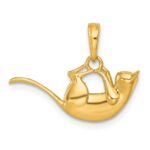 14k Polished 3-D Cat Hanging Charm - Image 3