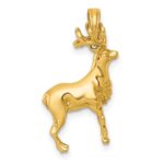 14k Polished 3-D Reindeer Charm - Image 3