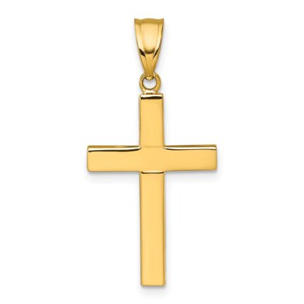 14K Polished Hollow Latin Cross Pendant