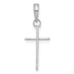14K White Gold 3-D and Polished Stick Cross Charm - Image 3