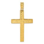 14k Polished Diamond-cut Fancy Latin Cross Pendant
