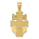 14k Polished and Textured Cara Vaca Crucifix Pendant - Image 3